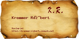 Kremmer Róbert névjegykártya